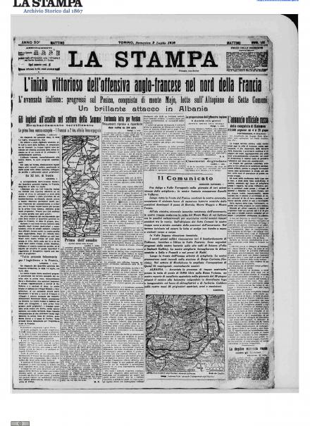 LA PRIMA PAGINA DE LA STAMPA