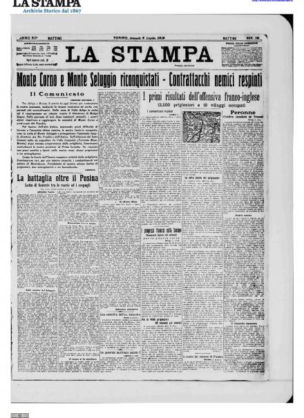 LA PRIMA PAGINA DE LA STAMPA