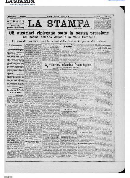 LA PRIMA PAGINA DE LA STAMPA