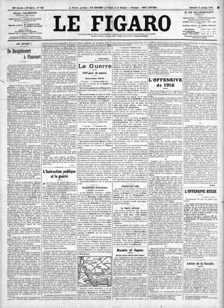 LA PRIMA PAGINA DE LE FIGARO
