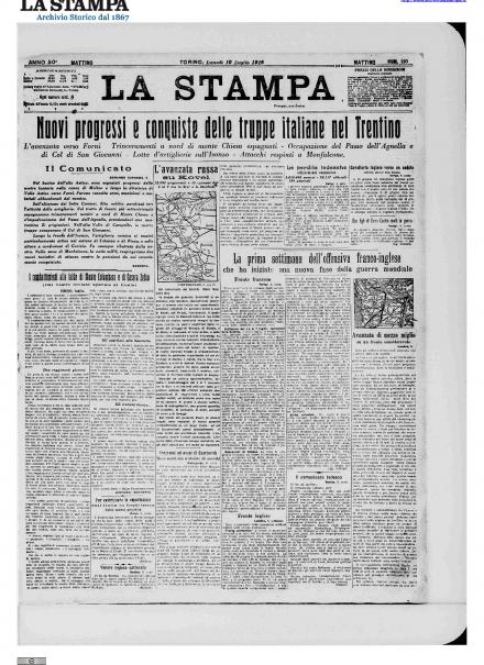 LA PRIMA PAGINA DE LA STAMPA