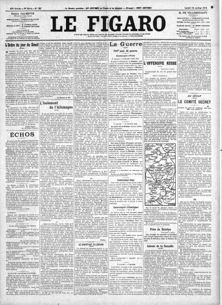 LA PRIMA PAGINA DE LE FIGARO