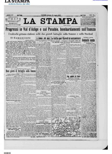 LA PRIMA PAGINA DE LA STAMPA