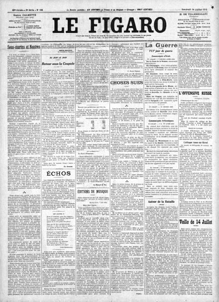 LA PRIMA PAGINA DE LE FIGARO