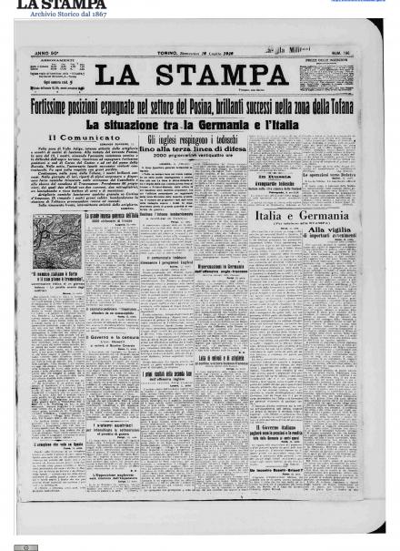 LA PRIMA PAGINA DE LA STAMPA