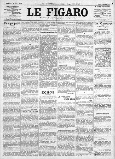 LA PRIMA PAGINE DE LE FIGARO