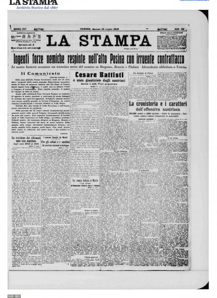 LA PRIMA PAGINA DE LA STAMPA