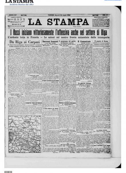 LA PRIMA PAGINA DE LA STAMPA