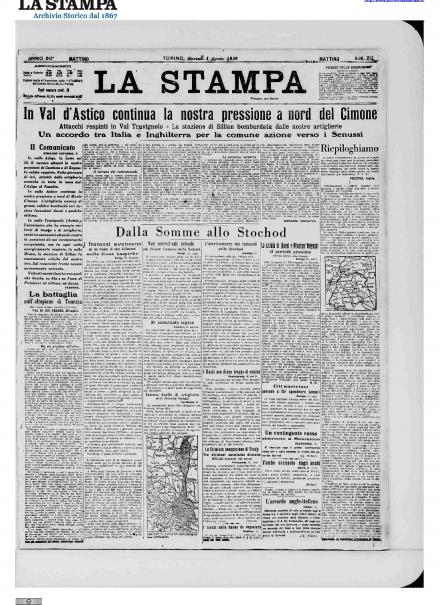 LA PRIMA PAGINA DE LA STAMPA