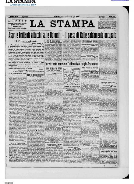 LA PRIMA PAGINA DE LA STAMPA