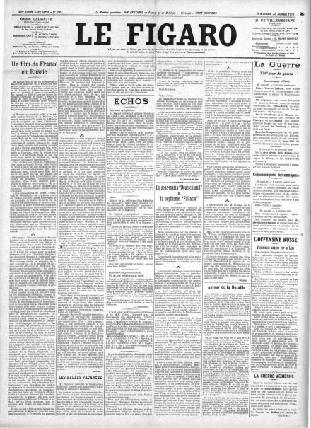 LA PRIMA PAGINA DE LE FIGARO