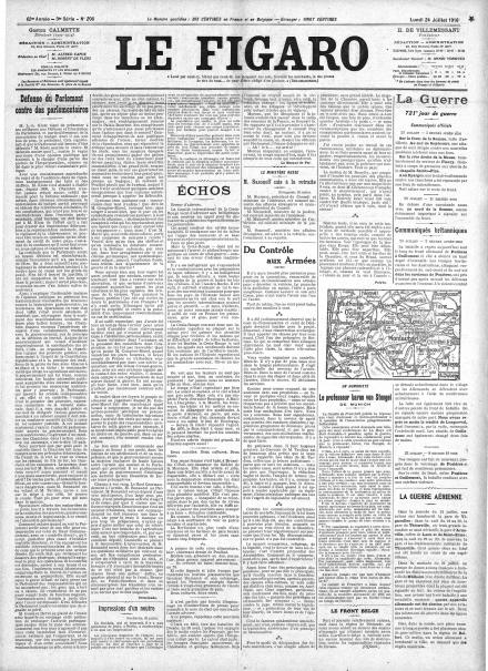 LA PRIMA PAGINA DE LE FIGARO