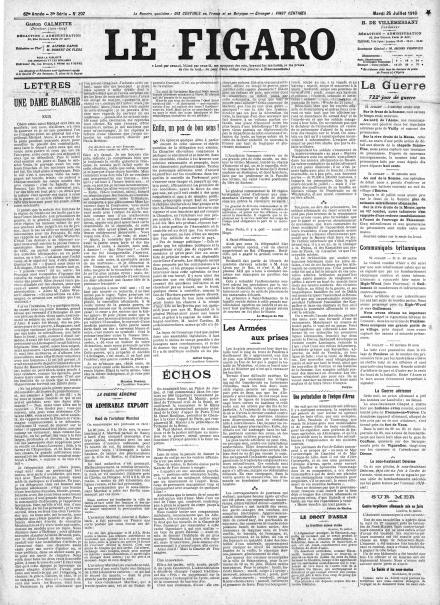 LA PRIMA PAGINE DE LE FIGARO