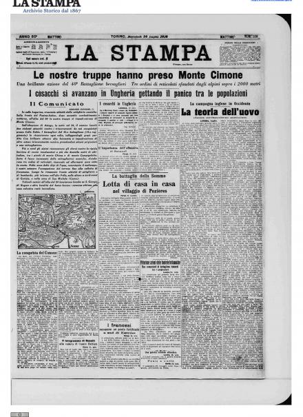 LA PRIMA PAGINA DE LA STAMPA