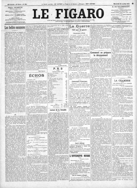 LA PRIMA PAGINE DE LE FIGARO