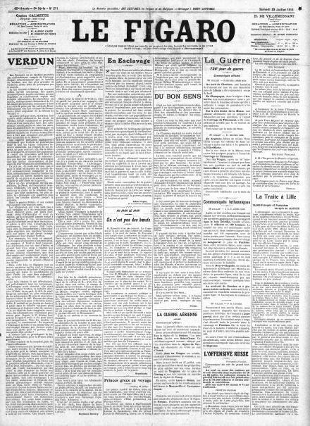 LA PRIMA PAGINA DE LE FIGARO