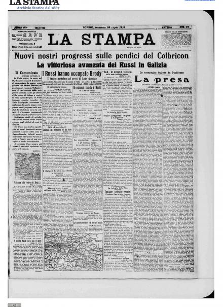 LA PRIMA PAGINA DE LA STAMPA
