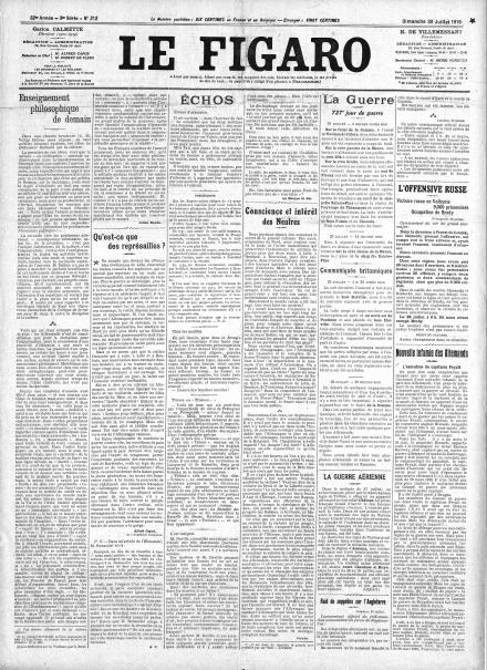 LA PRIMA PAGINA DE LE FIGARO