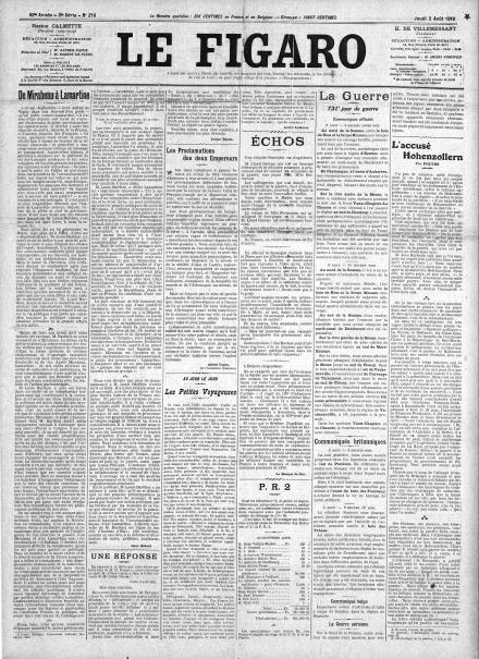 LA PRIMA PAGINA DE LE FIGARO