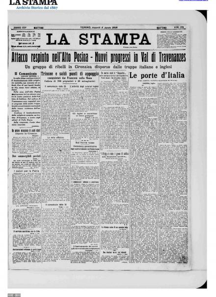 LA PRIMA PAGINA DE LA STAMPA