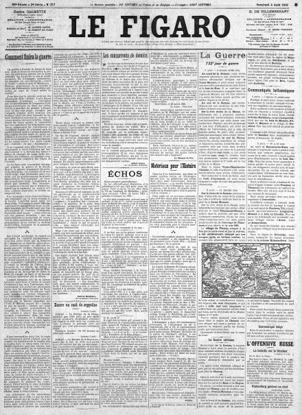 LA PRIMA PAGINA DE LE FIGARO