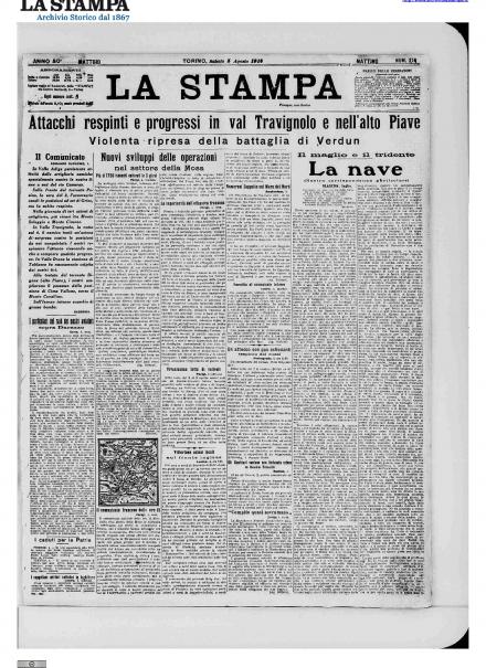 LA PRIMA PAGINA DE LA STAMPA