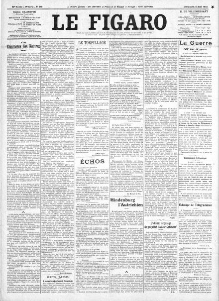 LA PRIMA PAGINA DE LE FIGARO