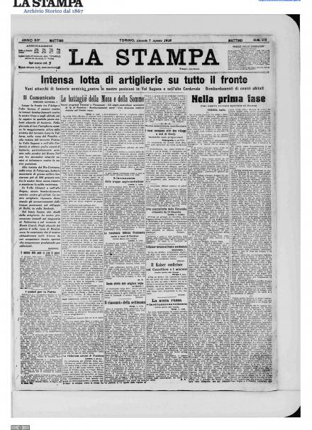 LA PRIMA PAGINA DE LA STAMPA