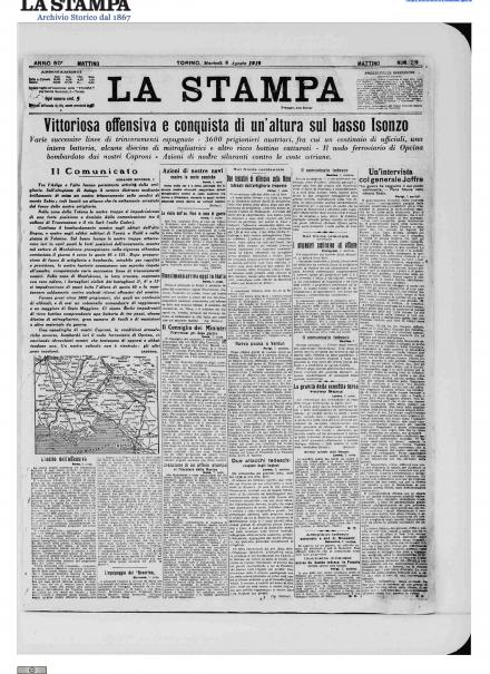 LA PRIMA PAGINA DE LA STAMPA