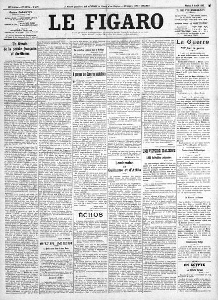 LA PRIMA PAGINA DE LE FIGARO