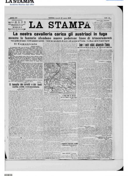 LA PRIMA PAGINA DE LA STAMPA