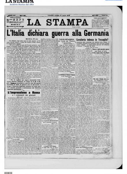 LA PRIMA PAGINA DE LA STAMPA