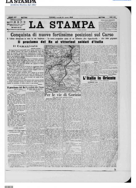 LA PRIMA PAGINA DE LA STAMPA