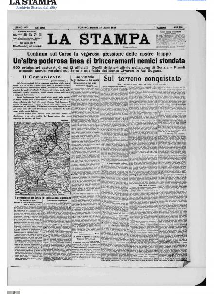 LA PRIMA PAGINA DE LA STAMPA
