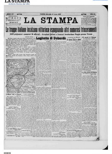 LA PRIMA PAGINA DE LA STAMPA