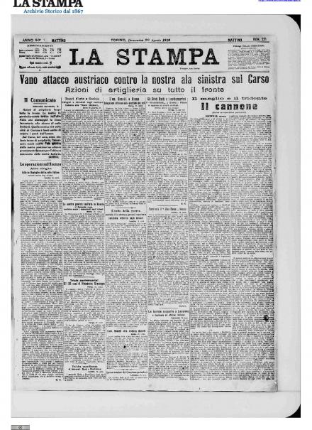 LA PRIMA PAGINA DE LA STAMPA