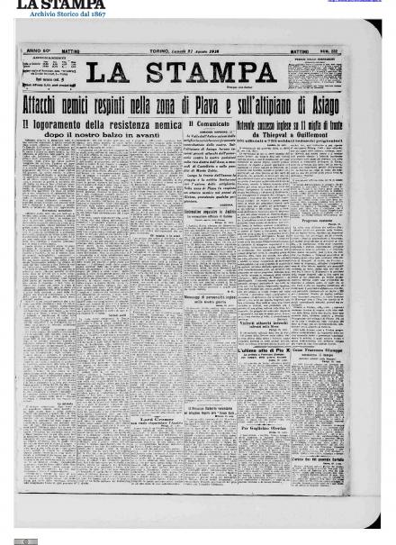 LA PRIMA PAGINA DE LA STAMPA