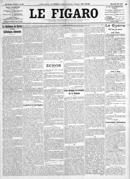 LA PRIMA PAGINA DE LE FIGARO