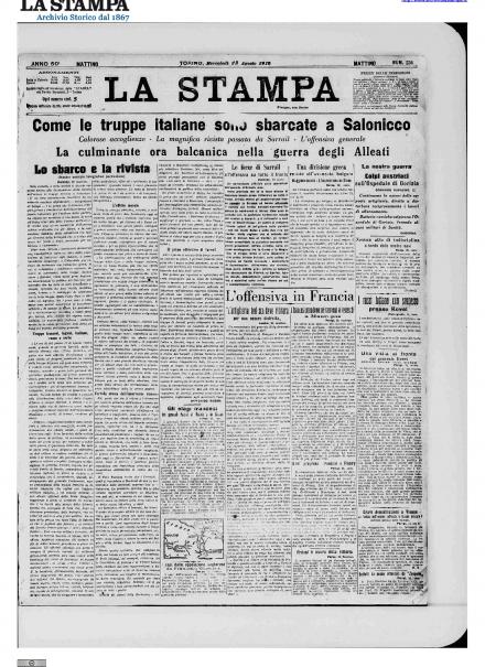LA PRIMA PAGINA DE LA STAMPA