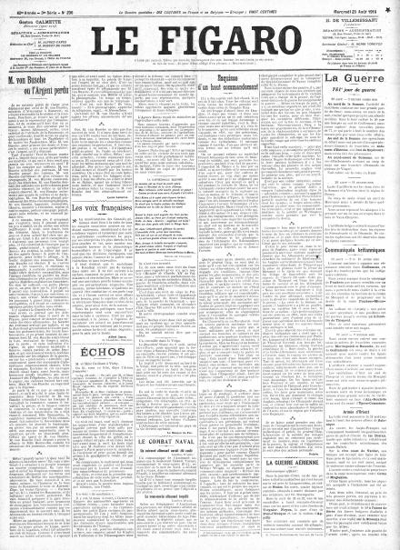 LA PRIMA PAGINA DE LE FIGARO