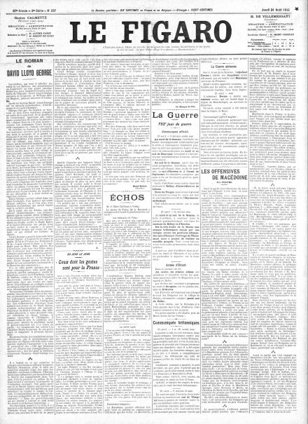 LA PRIMA PAGINA DE LE FIGARO