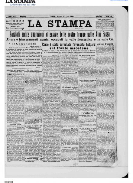 LA PRIMA PAGINA DE LA STAMPA