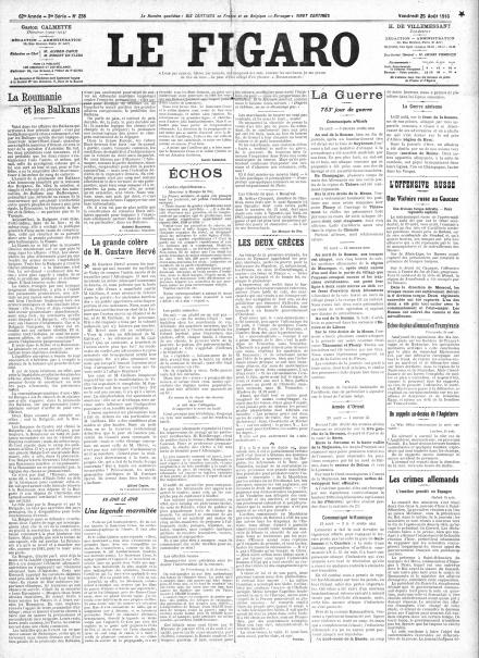 LA PRIMA PAGINA DE LE FIGARO