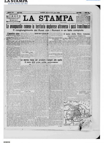 LA PRIMA PAGINA DE LA STAMPA