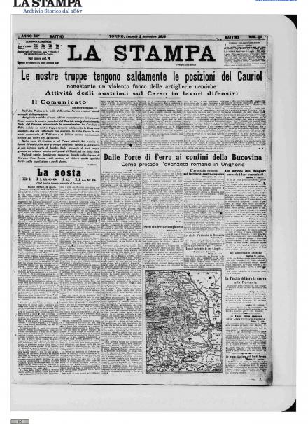 LA PRIMA PAGINA DE LA STAMPA