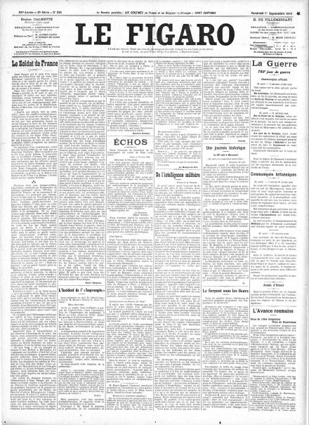LA PRIMA PAGINA DE LE FIGARO