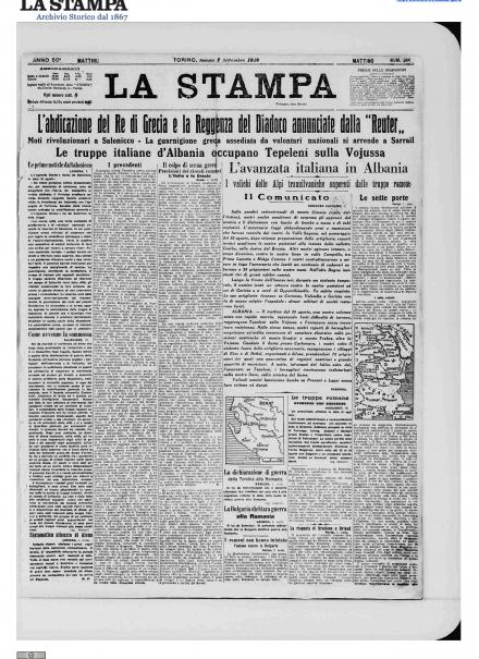 LA PRIMA PAGINA DE LA STAMPA
