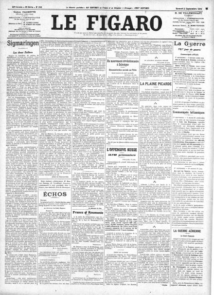 LA PRIMA PAGINA DE LE FIGARO