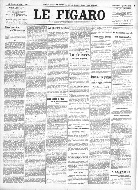 LA PRIMA PAGINA DE LE FIGARO