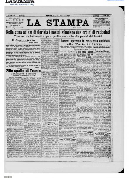 LA PRIMA PAGINA DE LA STAMPA